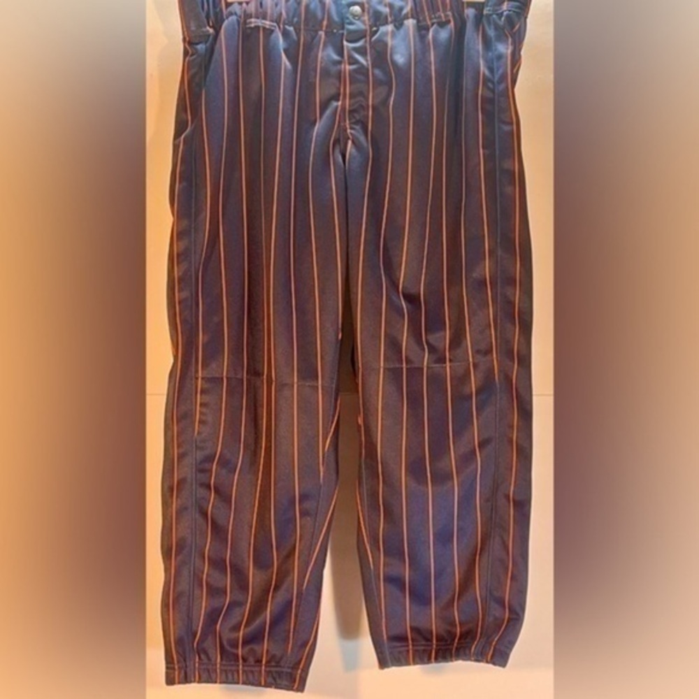 WOMEN’S SOFTBALL BLUE WITH ORANGE STRIPE LEGGINGS SIZE LARGE